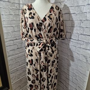 Eloquii Animal Print Bell Sleeve Dress